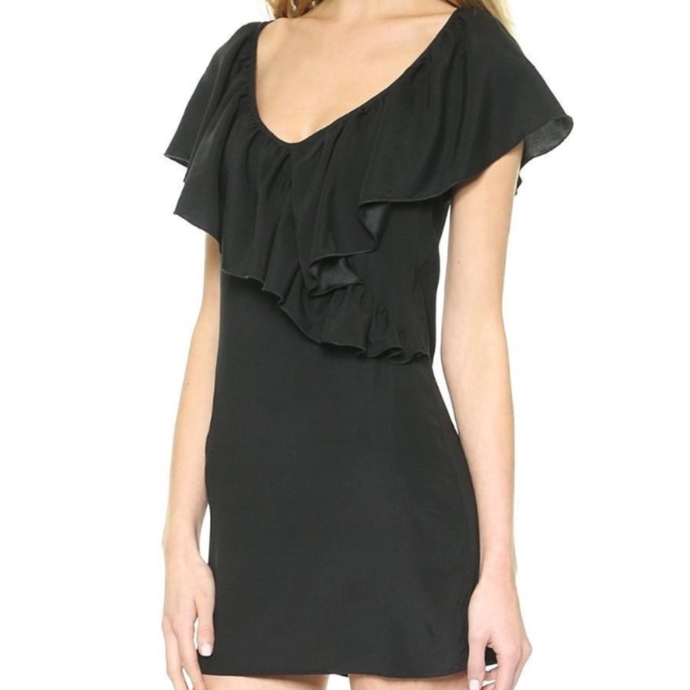 Disney Maleficent Collection David Lerner Women's Silk Black Ruffle Dress Size S